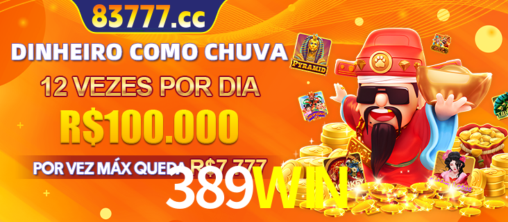Banner do programa de recompensas Recomende para amigos do 389WIN, detalhando os bônus por convidar amigos, com prêmios que chegam a R$288.888.