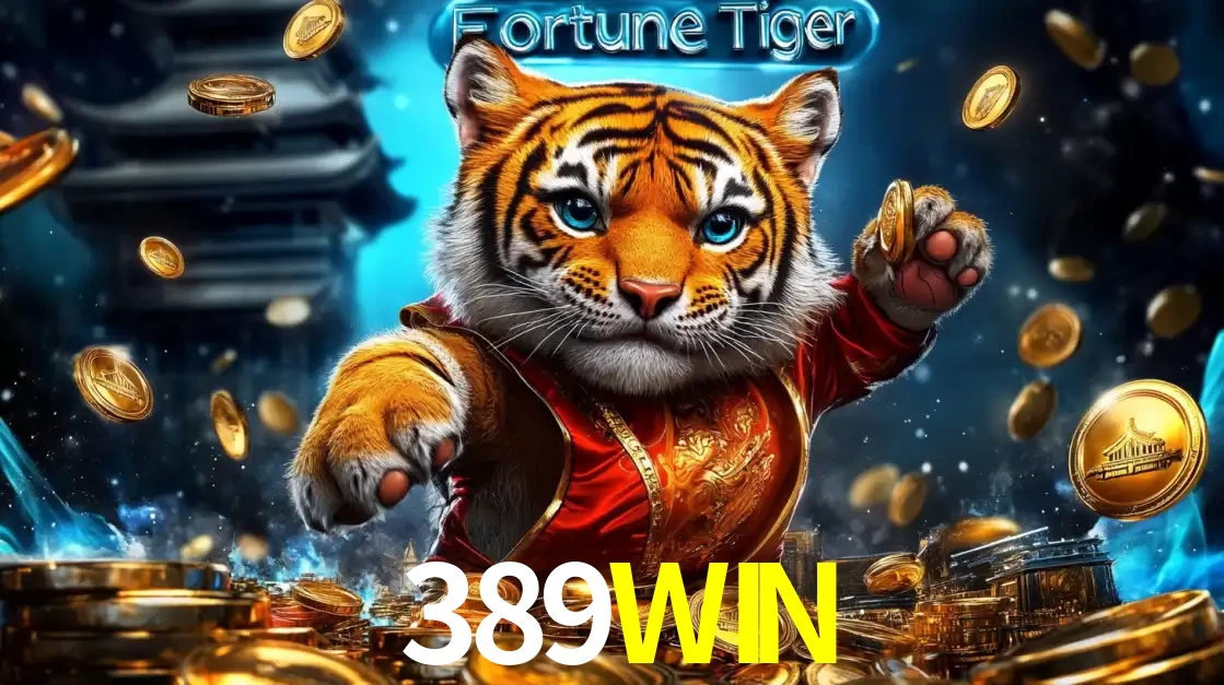 Imagem promocional do jogo de slot Fortune Tiger, com um tigre majestoso em traje tradicional cercado por uma fortuna em moedas de ouro, disponível agora no cassino 389WIN.