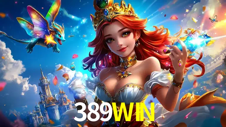 A princesa de um reino de fantasia mágico, com seu pequeno dragão, apresentando um mundo de prêmios encantados nos jogos de caça-níqueis do cassino 389WIN.